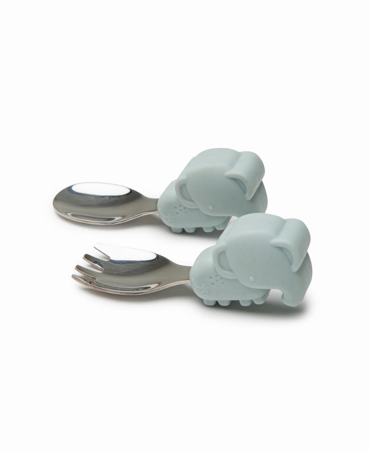 Loulou Lollipop Baby Elephant Design Learning Feeding Set In Brown