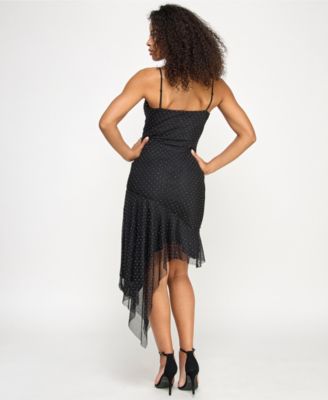 Juniors' Studded Asymmetrical-Hem Dress