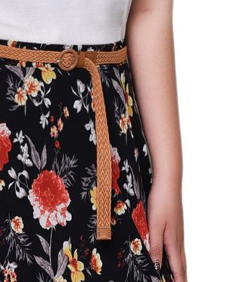 Plus Size Chiffon Maxi Skirt