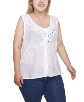 Plus Size Sleeveless Tie Detail Top