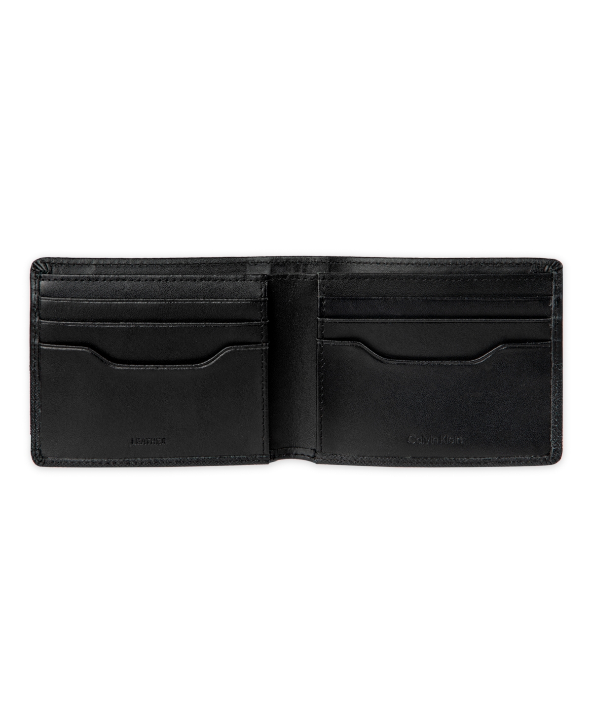Calvin Klein Men's Rfid Overlapping Saffiano Slimfold Wallet In Black