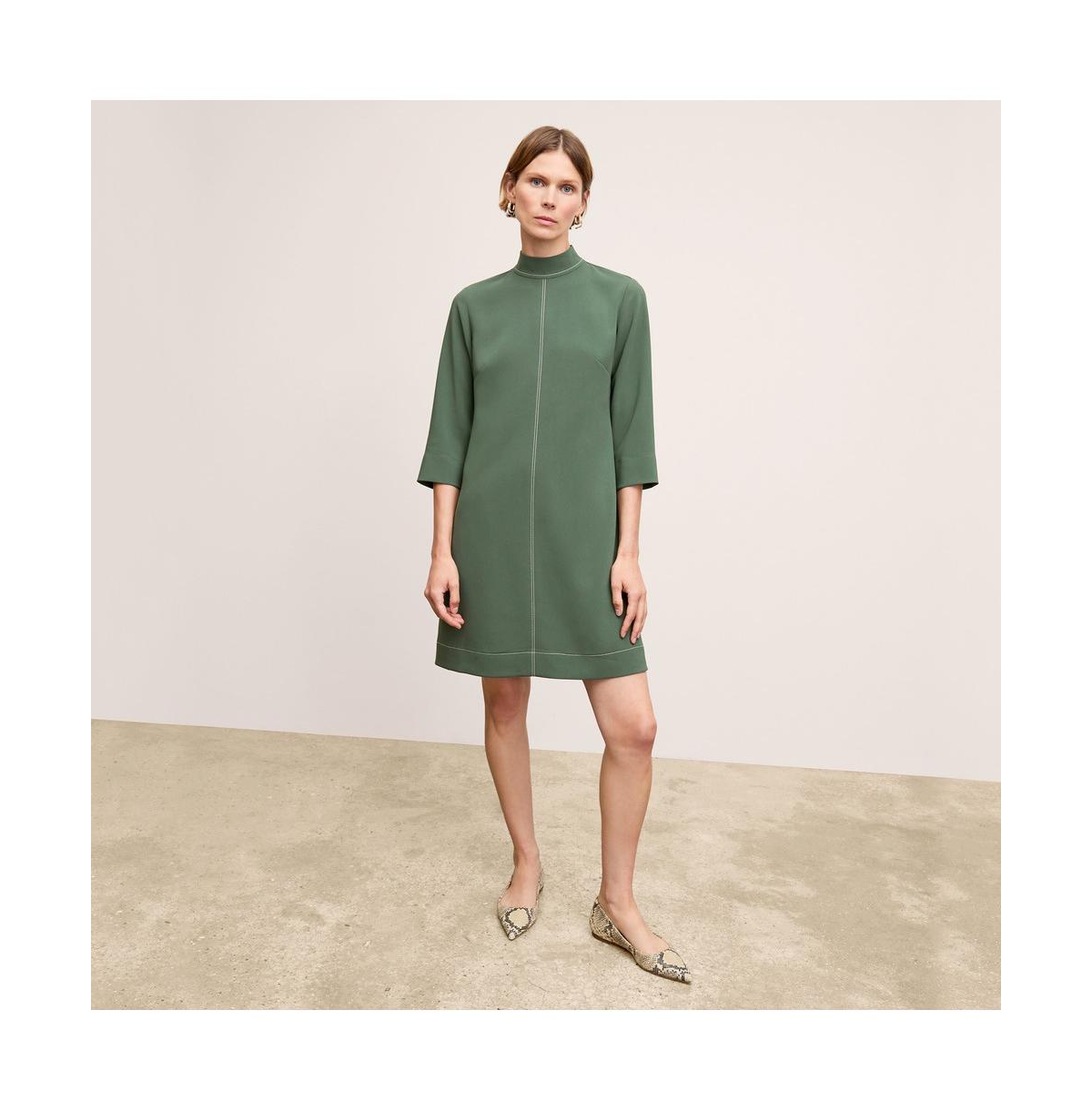 Women's Kinsley Dress - Everyday Crepe - Dusty pine