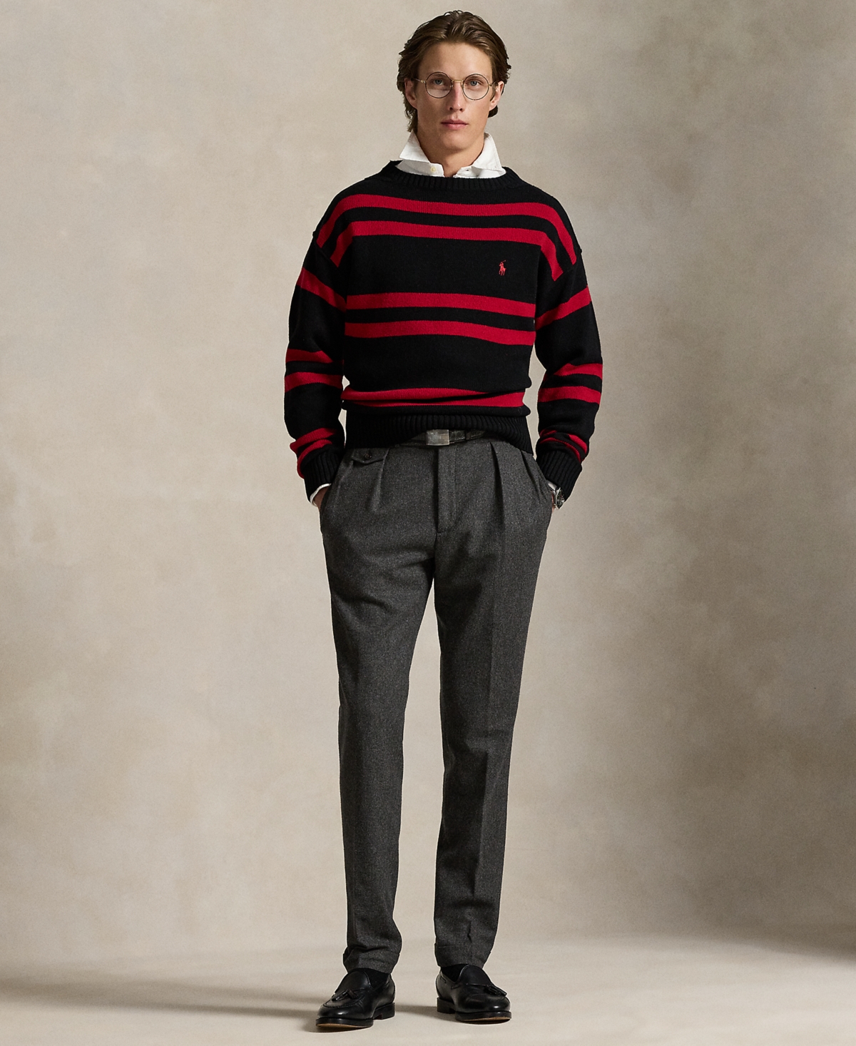 Polo Ralph Lauren Men's Striped Wool Sweater In Red