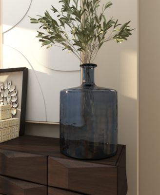 Glass 18" Bottleneck Modern Vase