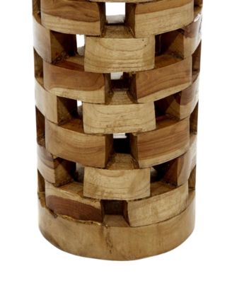 Teak Wood Contemporary Vase, Set of 2