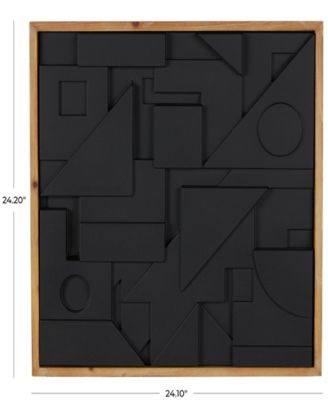 Wood 24" Contemporary Wall Decor