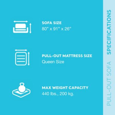 Queen Size Inflatable Pull-Out Sofa Bed Sleep Away Futon Couch, Dark Gray