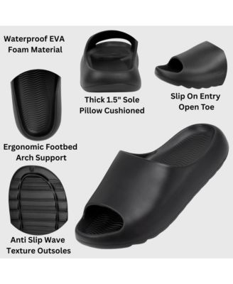 Men's Edgar Cloud Slides Ultra-Comfortable Arch Support Pillow Slippers Light Waterproof Non-Slip Recovery Sandals Shower Pool Gym Shoes