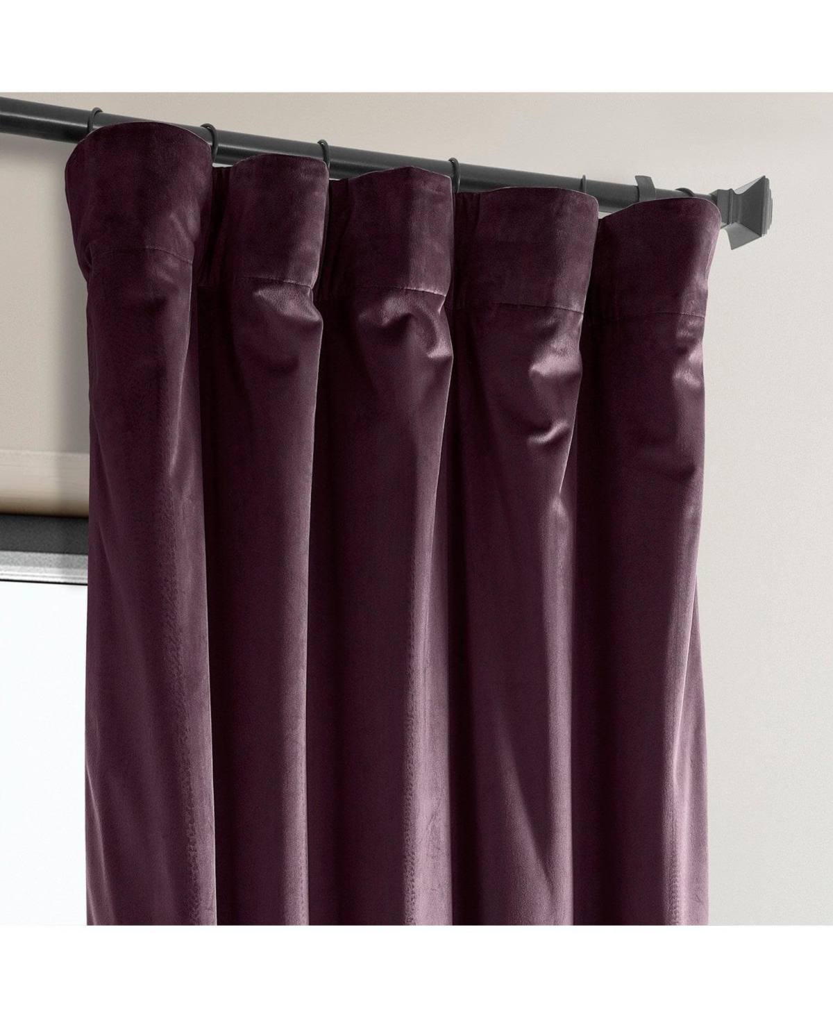 Half Price Drapes Heritage Plush Velvet Room Darkening Curtain In Purple