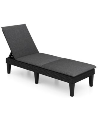 2PCS Patio Lounge Chair Recliner Chair w/ 3-Position Adjustable Backrest & Cushion