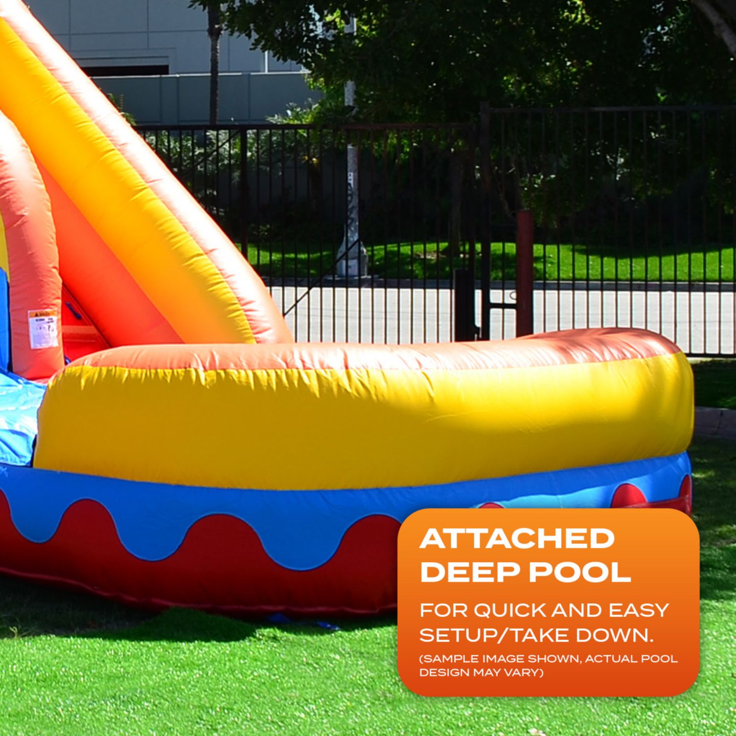 Детская игрушка Jumporange Rainbow Cloud 14 Ft Vinyl Inflatable Water Slide with Pool, For up to 2 People, Ages 6+, цвет: Open Miscellaneous — фото 4