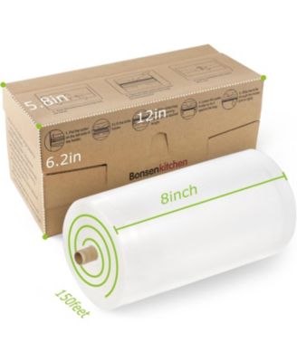 Bonsenkitchen 8” x 150  Vacuum Seal Roll Keeper with Cutter for Food Storage and Sous Vide