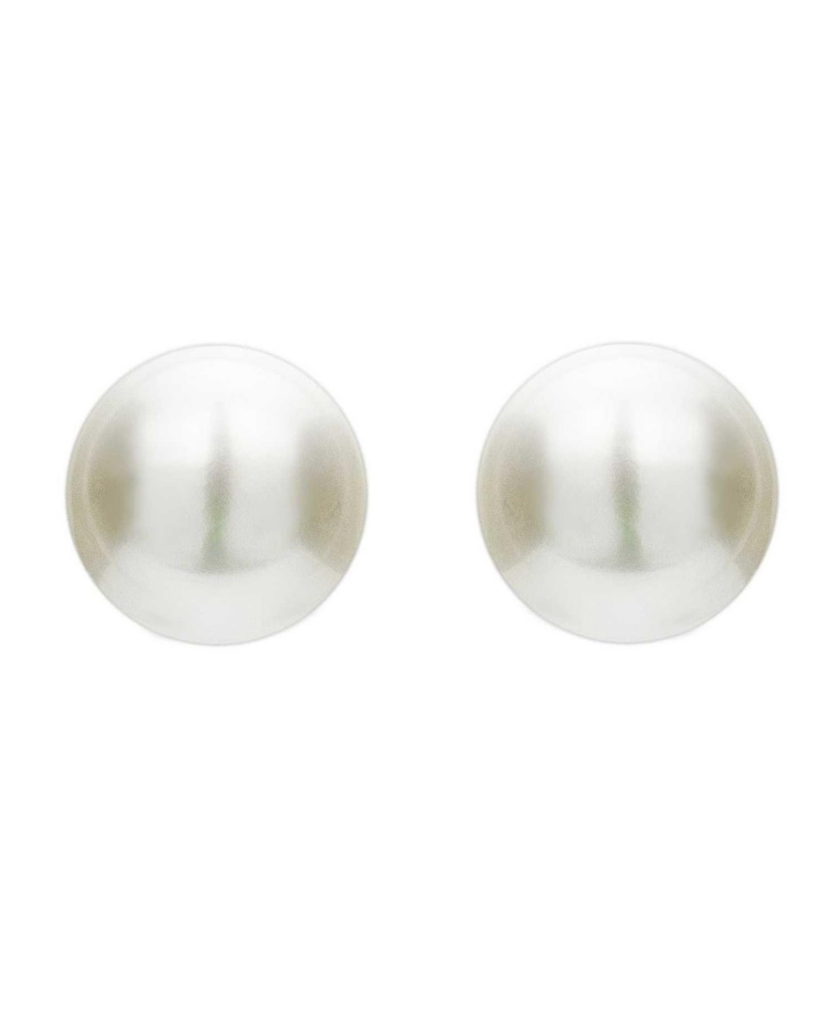 Sterling Silver Faux Pearl Studs - White