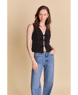 Women's Front Bow Tie Stretch Top