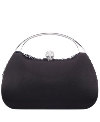 Crystal Twist Chiffon and Satin Minaudiere Clutch Bag