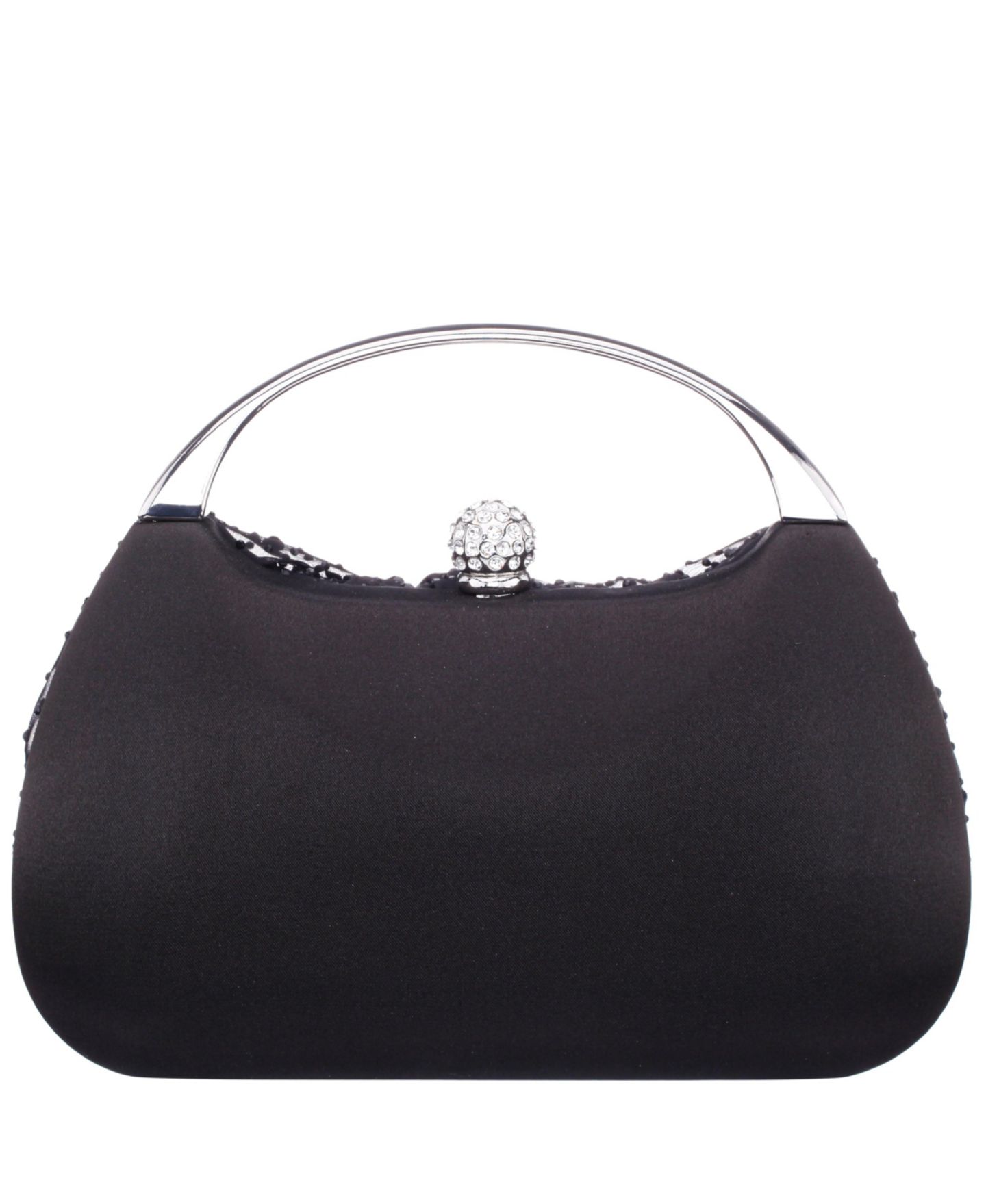 Женский клатч Nina Crystal Twist Chiffon and Satin Minaudiere Clutch, цвет: Чёрный — фото 3
