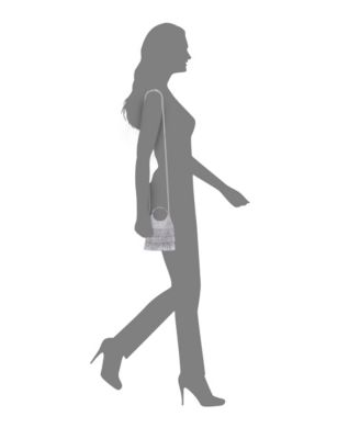 3-Tiered Crystal Mesh Ruffle Pouch Bag