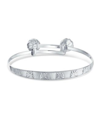 Jingle Bells Butterfly Bangle Bracelet Wrist .925 Sterling Bells Plated