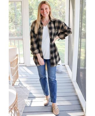 Maternity Black Basic V-Neck Short Sleeve Top