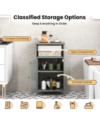 1-Pc Freestanding Floor Storage Cabinet with Adjustable Shelf