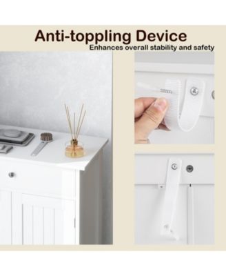 2-Door Freestanding Bathroom Cabinet with Drawer and Adjustable Shelf