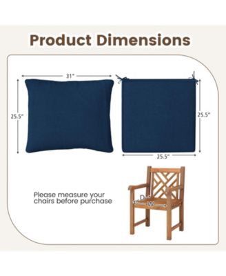 Deep Seat Chair Cushion Pads Set with Rope Belts for Indoor and Outdoor