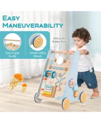 Toddler Walker Push and Pull Learning Activity Center with Wheels