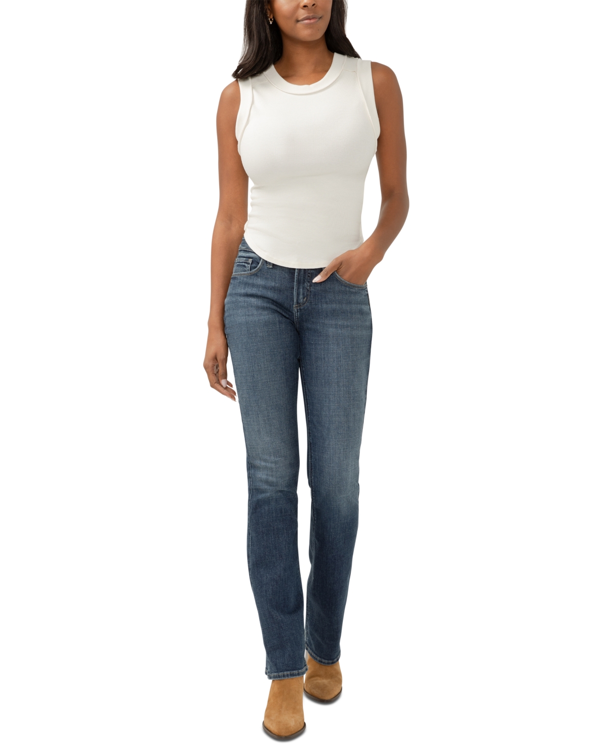 Women's Suki Mid Rise Curvy Fit Slim Bootcut Jeans - Beats