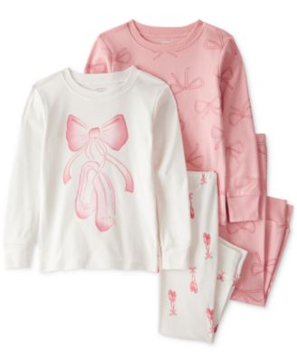 Carter's - Toddler Girls Ballerina-Print Snug-Fit Cotton Pajamas, 4 Piece Set