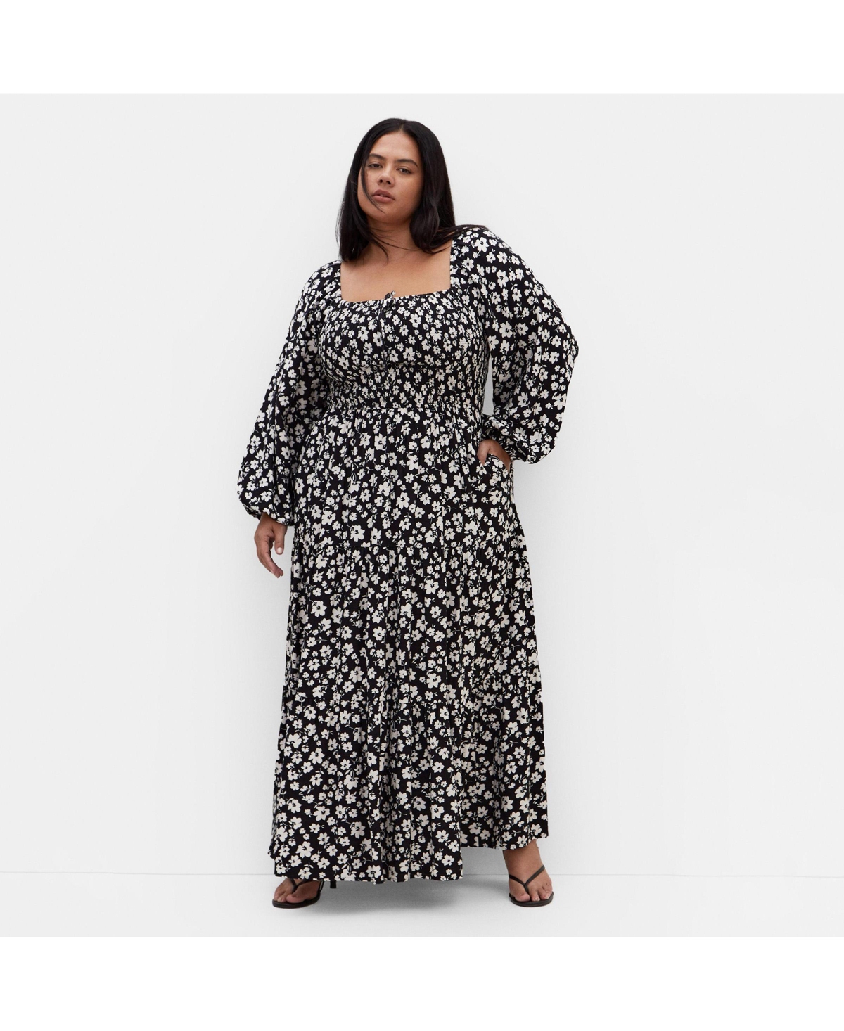Plus Size Alivia Maxi Dress - Ivory ditsy