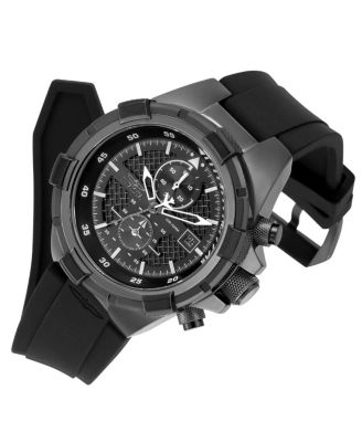 Men's 28099 Aviator Quartz Multifunction Black, Gunmetal Dial Watch