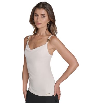 Women's Hardware Sleeveless Cowlneck Top