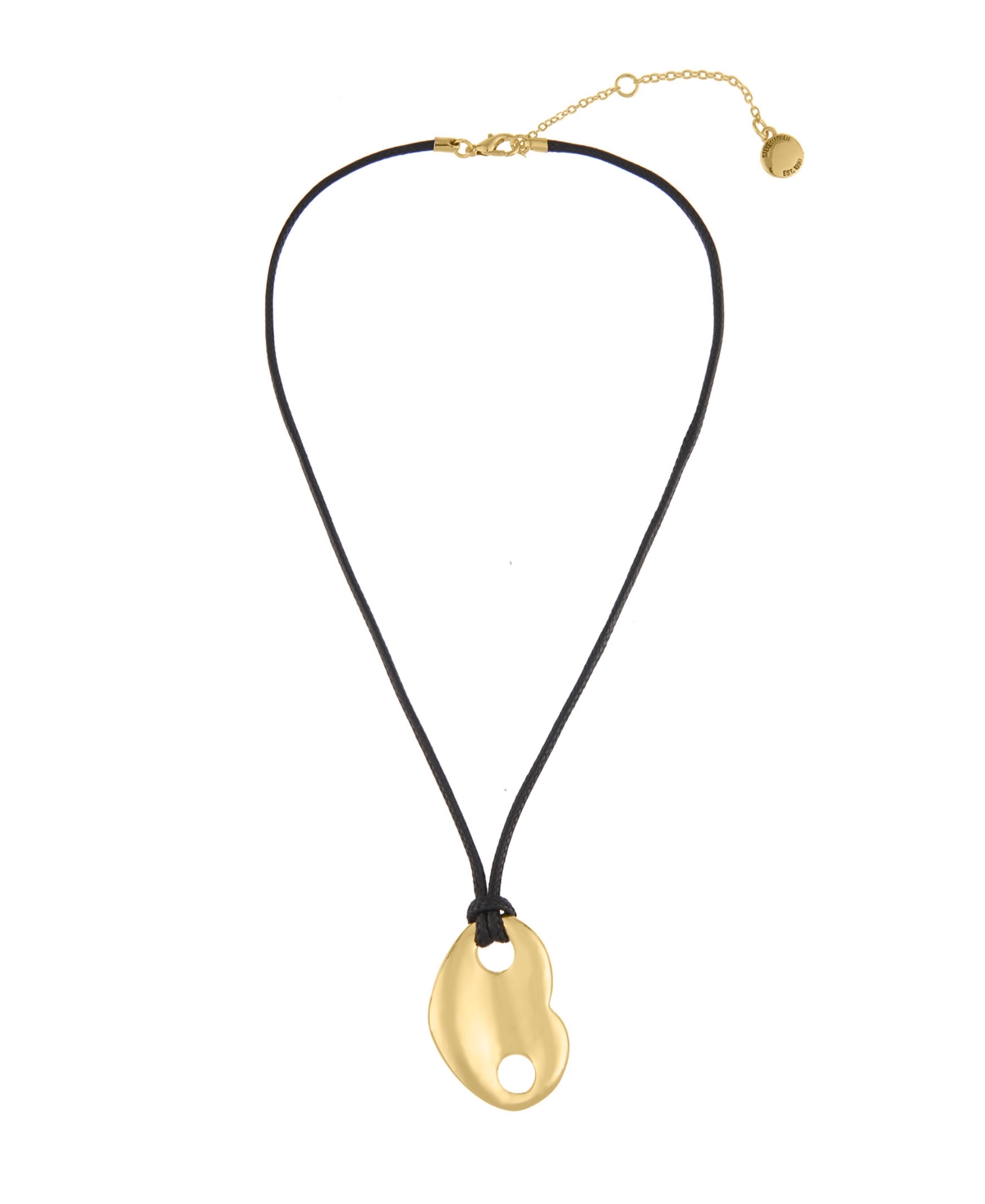 Black Mariner Heart Pendant Necklace - Black, Gold
