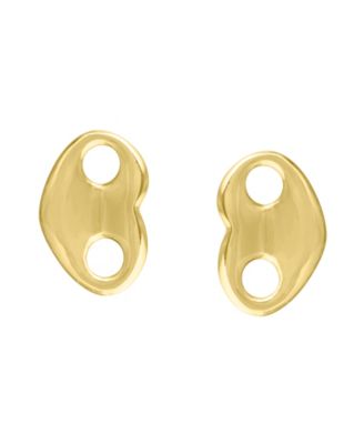 Gold Mariner Heart Stud Earrings