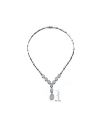 Sterling Silver Cubic Zirconia White Gold Plated Majestic Necklace