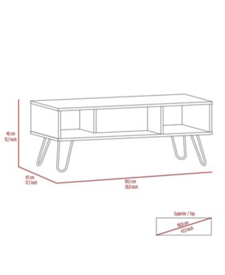 1 PC wood Vassel Coffee Table, Four Legs, Two Shelves, Espresso Coffee Table