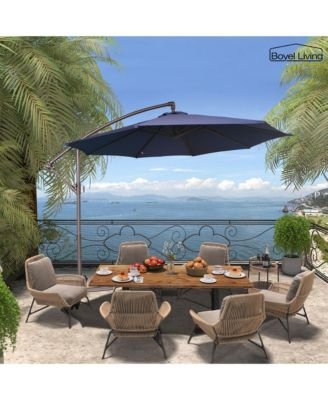 10 FT Cantilever Patio Umbrella Offset Patio Umbrella Crank Large Outdoor Umbrella Pool Umbrella for Backyard Garden Deck Pool Without Base