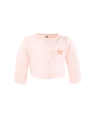 Baby Girls Hudson Hudson Cotton Dress and Cardigan Set, Peach Love And Flowers