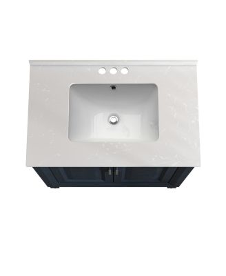 30&amp;#x22; Undermount Sink Bathroom Vanity with Glass Shelf Storage Cabinet