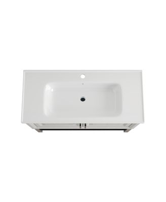 36&amp;#x22; MGO Board &amp; Metal Frame Ceramic Sink Soft-Close Freestanding Bathroom Vanity