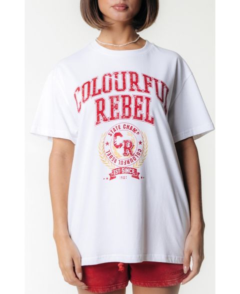 Женская футболка Colourful Rebel CR Varsity Loosefit, цвет: Белый