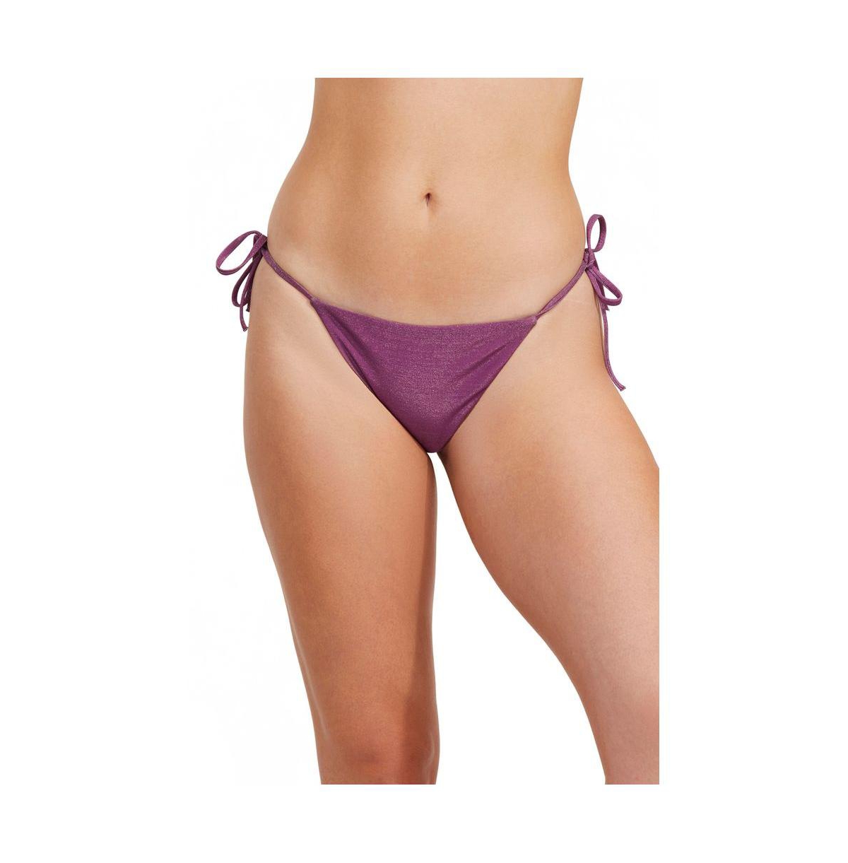 Women's High End Side Tie Bikini Bottom - Purple