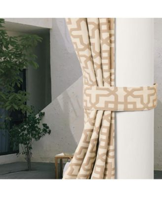 Outdoor Window Covering Cabana Trellis Grommet Single Panel, 52"Wx 96"L