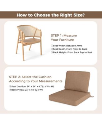 2-Pack Outdoor Patio Cushion Set with Removable Covers