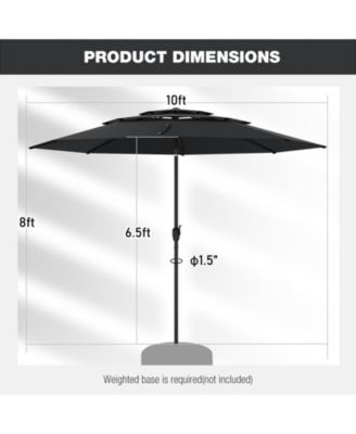 3-tier Vented Patio Umbrella with Push Button Tilt