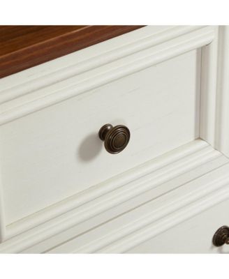 CASAINC Farmhouse Vintage 7-Drawer Rustic Bathroom Cabinet Organizer with Natural Texture