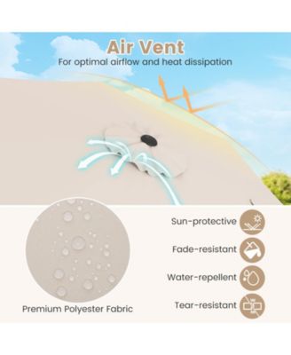 Outdoor Heavy Duty Market Umbrella with Crank Handle and 8 Sturdy Ribs