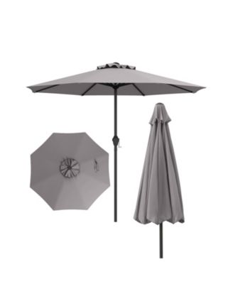 Outdoor Heavy Duty Market Umbrella with Crank Handle and 8 Sturdy Ribs