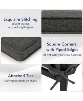 Outdoor Chair Cushion Set of 2 Waterproof Fade-Resistant Olefin Seat Cushions