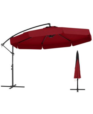 Patio Cantilever Umbrella with Cover Tilt Adjustment and Ruffled Edge
